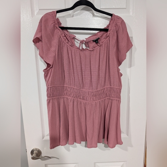 Torrid Pink Babydoll Washable Gauze Short Sleeve Top in Size 1 (14/16) - Picture 2 of 10